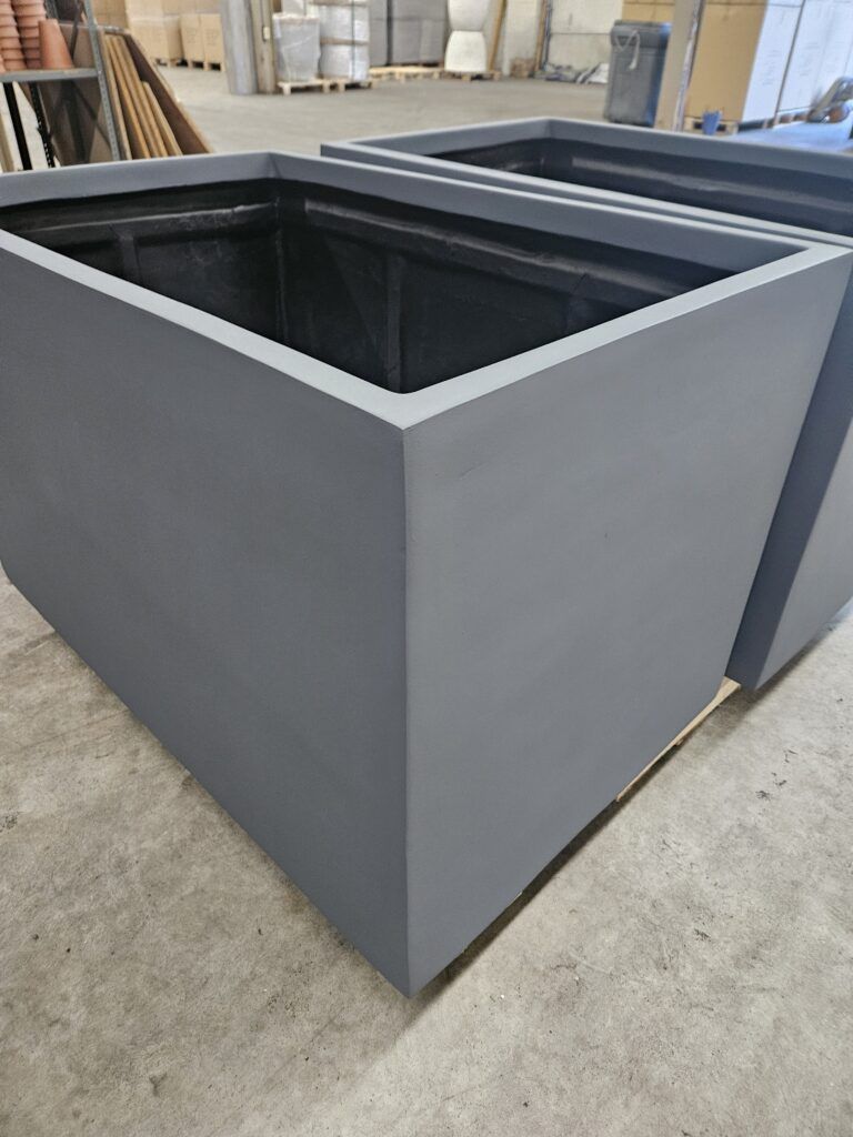 A large rectangular fiberglass planter box